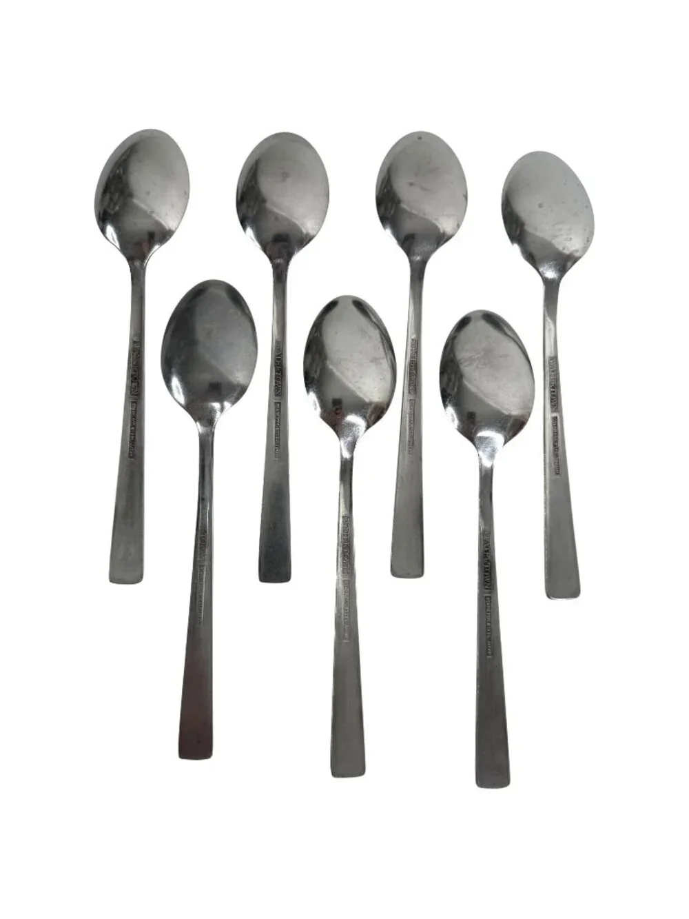 7‎ Vintage Watertown Stainless Steel Flatware Teaspoons Set Made in Japan 6.5